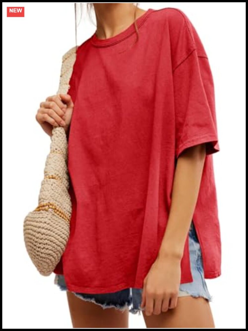 Oversized T-Shirt Eco Soft Recycled Fabric Drop Shoulder Casual Summer Tee